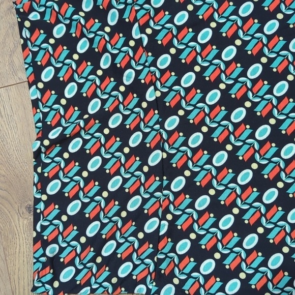 LuLaRoe Geometric Abstract Dipped Slinky Maxi Skirt Dress L - Picture 3 of 5